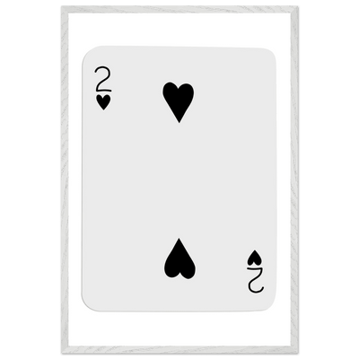 Two of Hearts Poker Card Print - Framed Wall Art, Eco-Friendly Wood Frame in Multiple Sizes & Finishes - Vibrantwalls