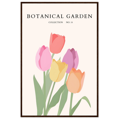Botanical Garden Tulip Framed Poster – Pastel Bloom Art Print | Ready-to-Hang Floral Decor - Vibrantwalls