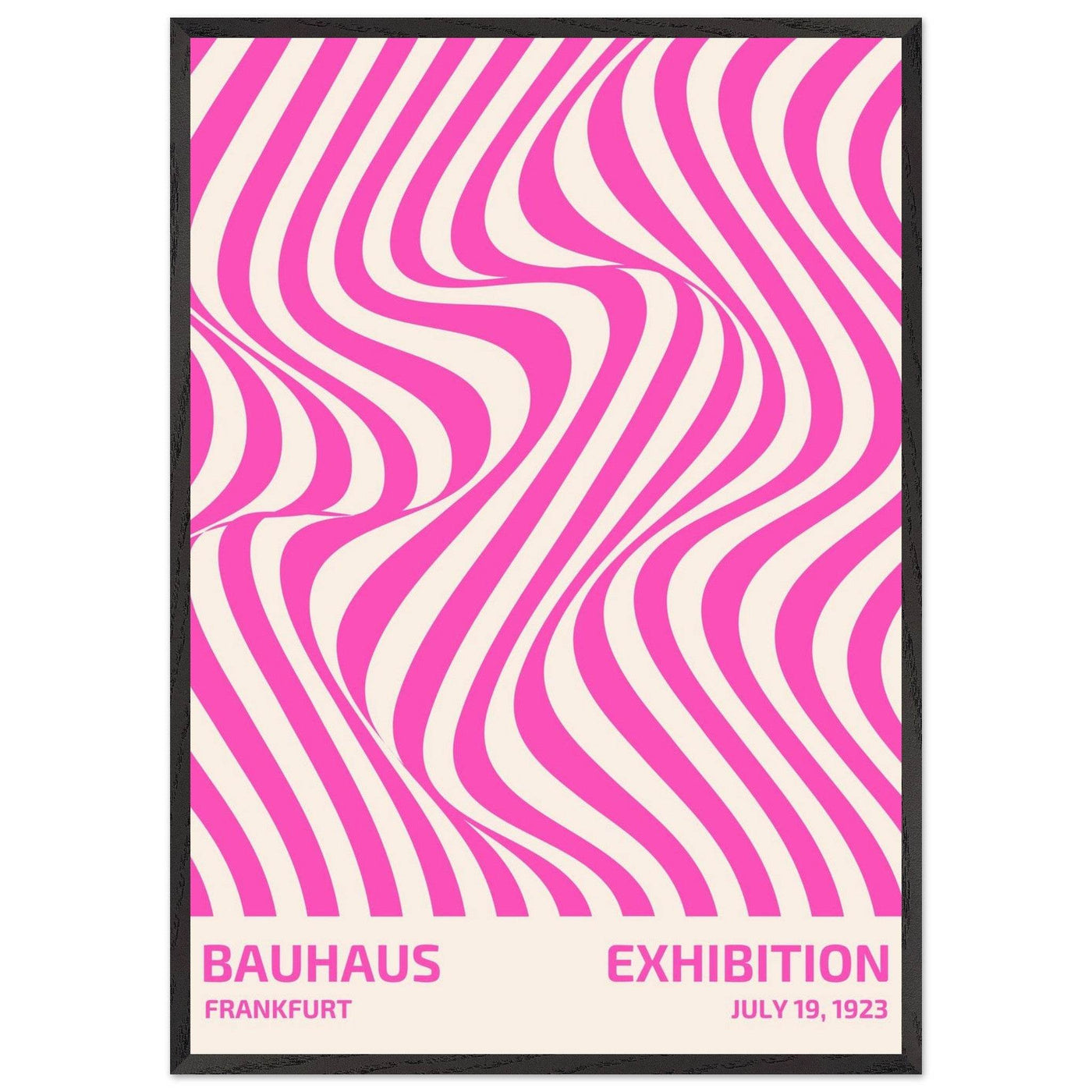 Bauhaus Pink Stripe Abstract Art Print – Modern Minimalist Framed Poster in Multiple Sizes - Vibrantwalls