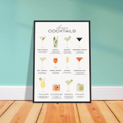 Classic Cocktails Bar Cart Guide - Vibrantwalls