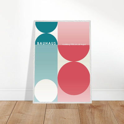 Bauhaus Retro Art Print in Teal and Coral for Unique Retro Decor - Vibrantwalls