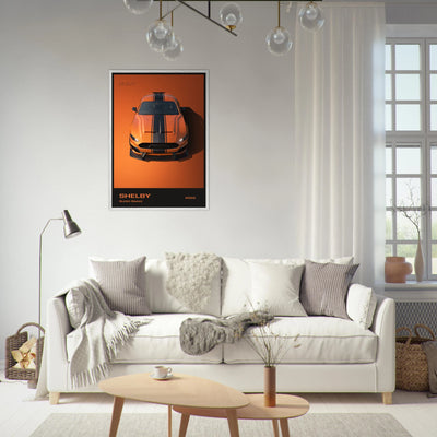 Shelby Super Snake 2020 "Twister Orange" Framed Poster | Modern Automotive Art, Ready-to-Hang Premium Quality Vibrantwalls