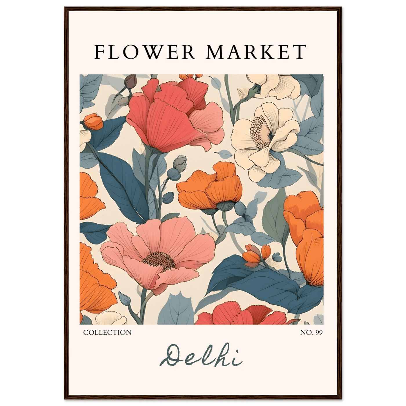 Flower Market Delhi Framed Art Print – Vibrant Botanical & Nature Posters | Ready-to-Hang in Multiple Sizes - Vibrantwalls