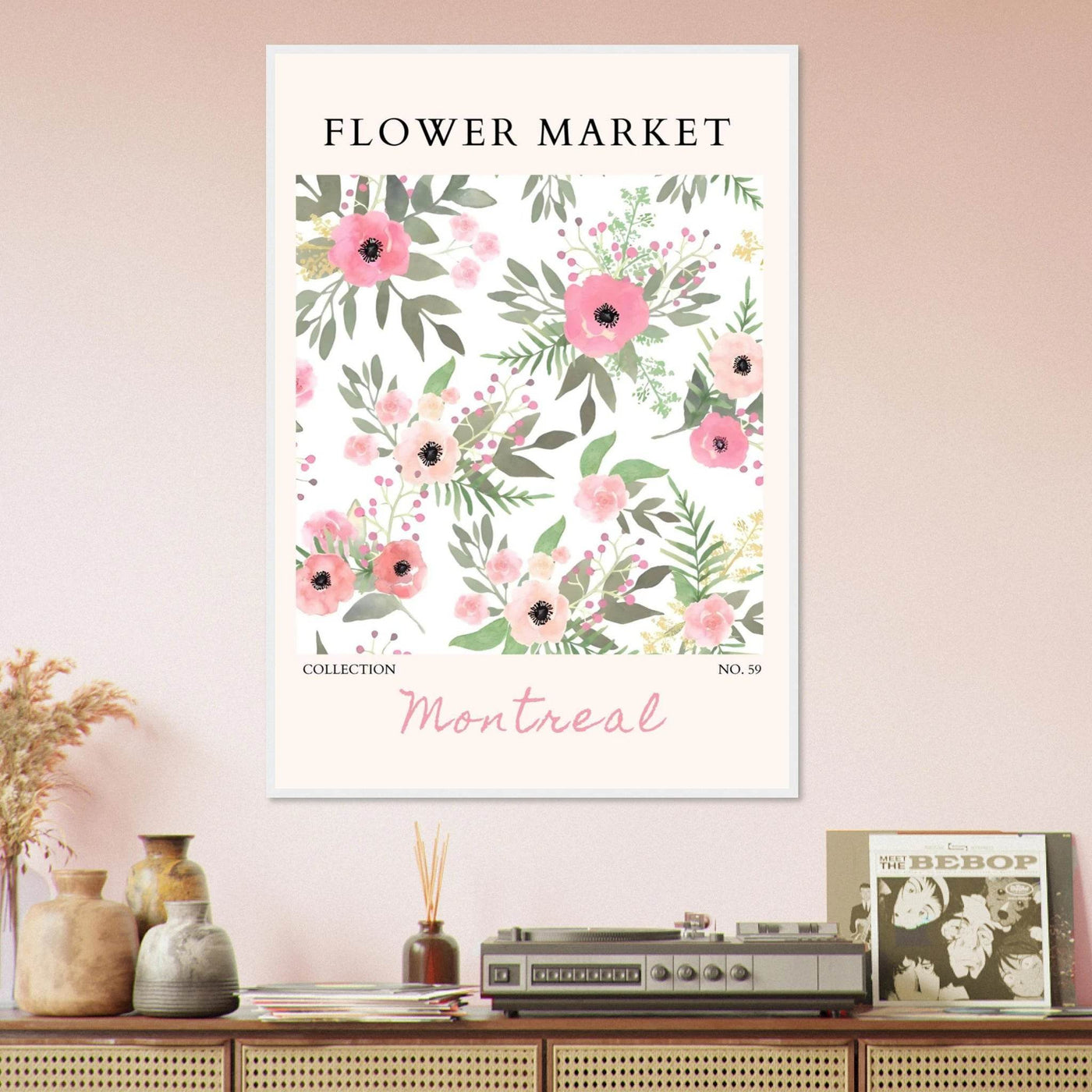 Flower Market Collection: Montreal – Whimsical Floral Art Prints | Ready-to-Hang Framed Posters - Vibrantwalls