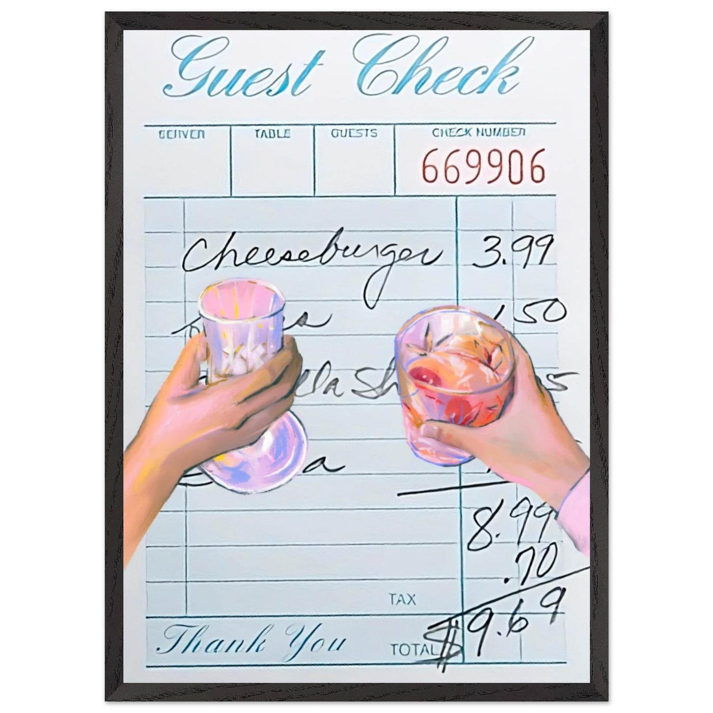 Retro Bar Tab Art - Vibrantwalls