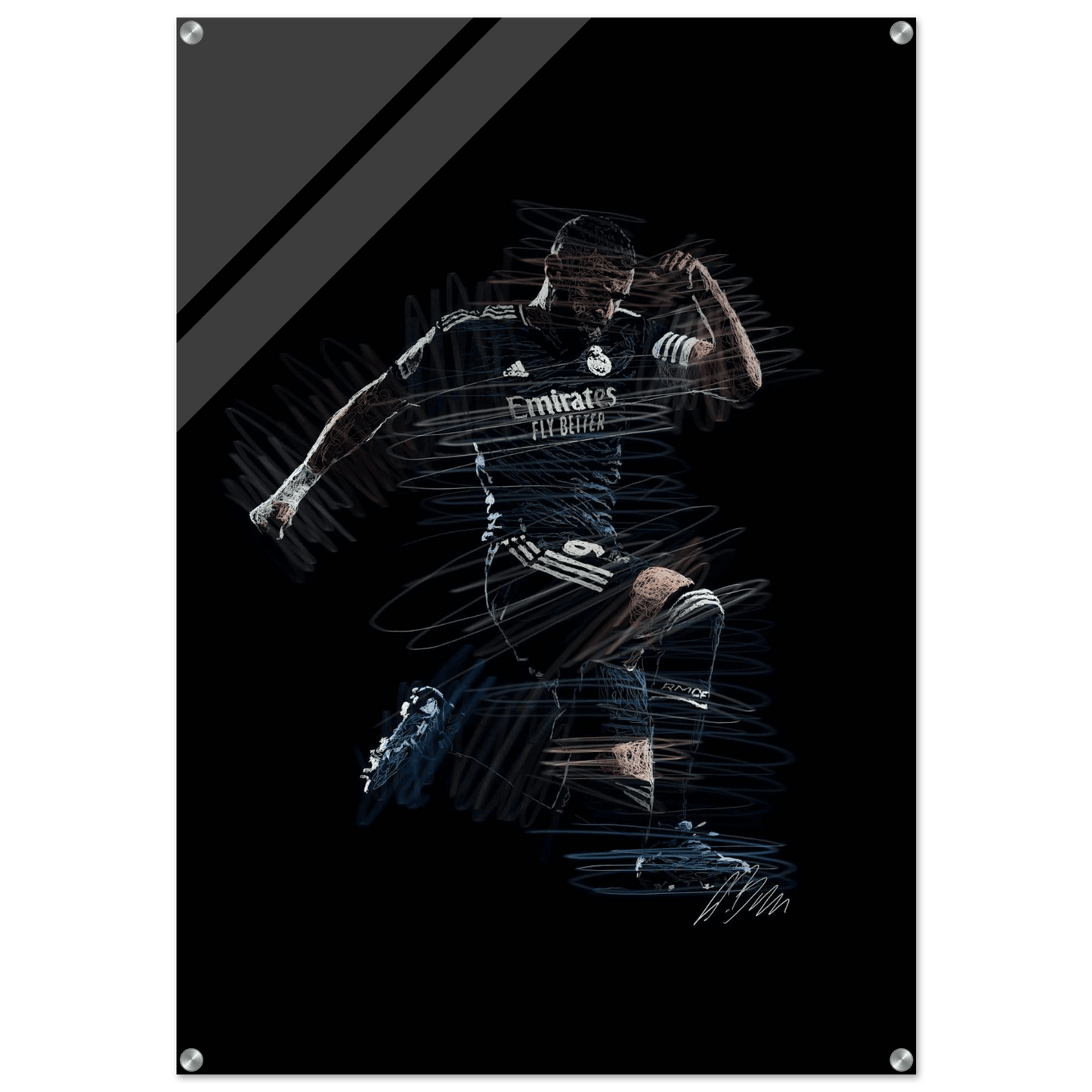 Dynamic Footballer Acrylic Print – Motion-Inspired, Durable, Modern Sports Wall Art - Vibrantwalls