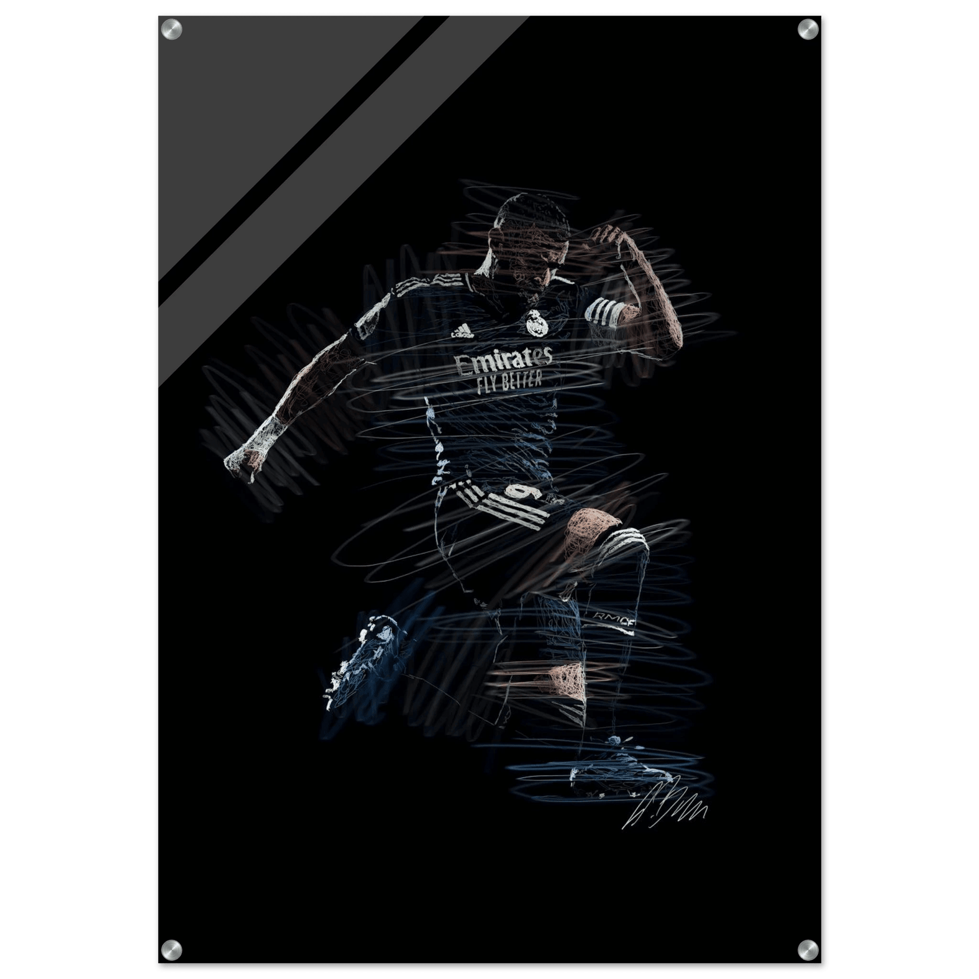 Dynamic Footballer Acrylic Print – Motion-Inspired, Durable, Modern Sports Wall Art - Vibrantwalls