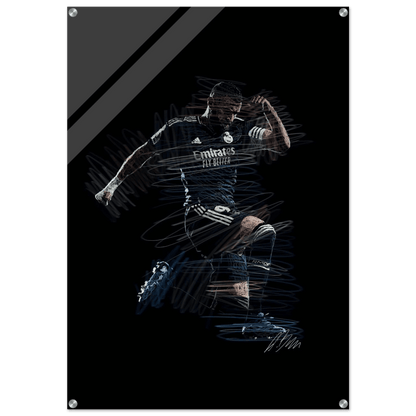 Dynamic Footballer Acrylic Print – Motion-Inspired, Durable, Modern Sports Wall Art - Vibrantwalls