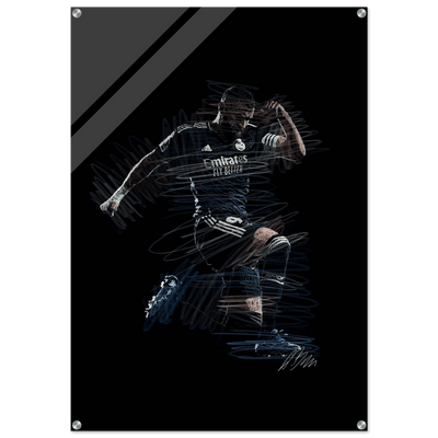 Dynamic Footballer Acrylic Print – Motion-Inspired, Durable, Modern Sports Wall Art - Vibrantwalls