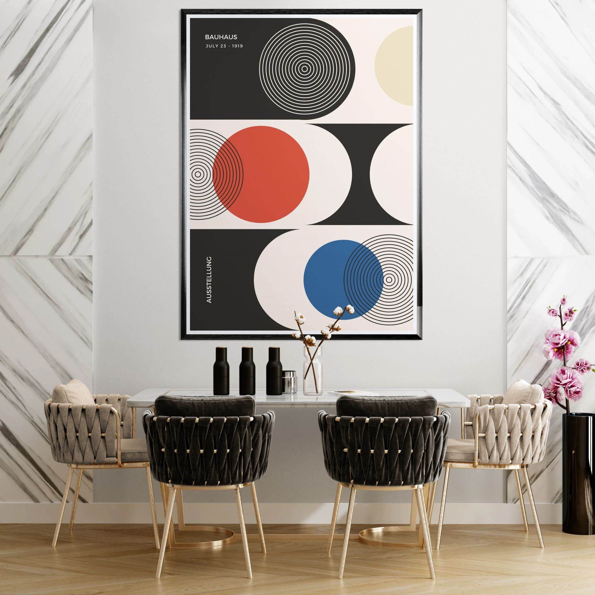 Bauhaus Geometric Abstract Movement Style Design Poster Wall Art - Vibrantwalls