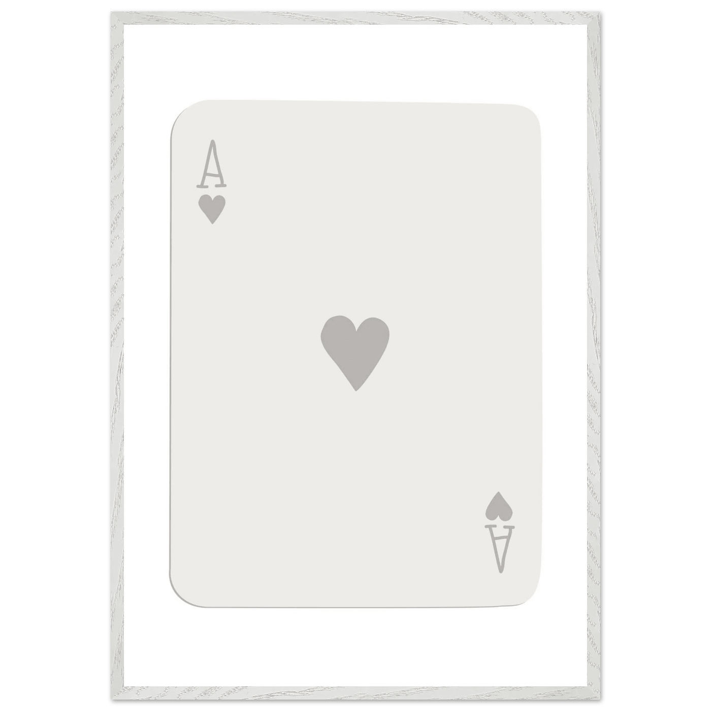 Minimalist Ace of Hearts Poker Card Art - Eco-Friendly Framed Poster Print in Various Sizes & Frame Finishes - Vibrantwalls