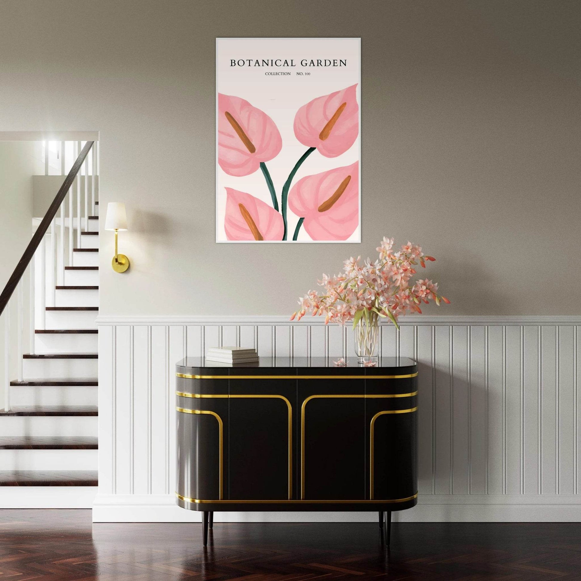 Botanical Garden Framed Poster – Pink Anthurium Bloom Art Print | Elegant & Ready-to-Hang - Vibrantwalls