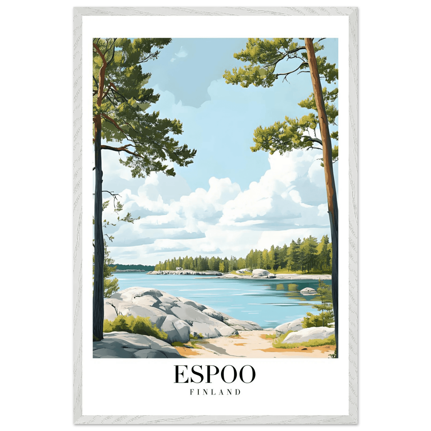 Espoo Finland Framed Poster – Serene Nordic Landscape Wall Art with Wooden Frame - Vibrantwalls