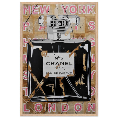 Chanel No. 5 Abstract Luxury Perfume Art Print – Premium Framed Pop Art for Modern Interiors - Vibrantwalls
