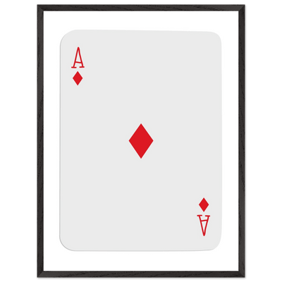 Ace of Diamonds Poker Card Print - Mounted Framed Art, Eco-Friendly Wood Frame in Your Choice of Finish - Vibrantwalls