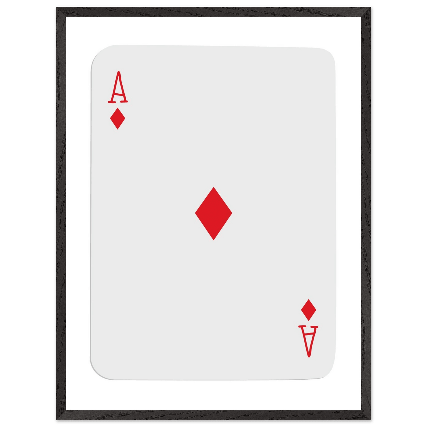 Ace of Diamonds Poker Card Print - Mounted Framed Art, Eco-Friendly Wood Frame in Your Choice of Finish - Vibrantwalls