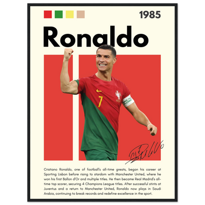 Cristiano Ronaldo Portugal Soccer Framed Football Poster 60x80 cm 24x32″ Black frame Vibrantwalls
