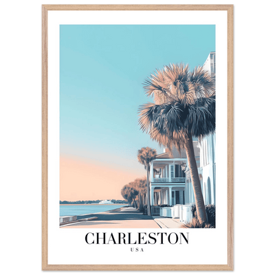Charleston USA Framed Poster – Coastal Charm & Vintage Travel Art with Wooden Frame - Vibrantwalls