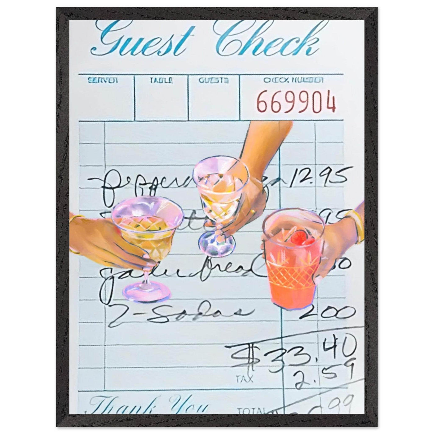 Guest Check Cocktail - Vibrantwalls