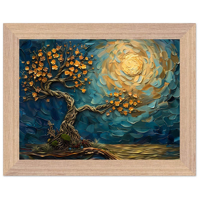 Tree of Life Jewelry - Golden Blooms & Midnight Sky Design - Vibrantwalls