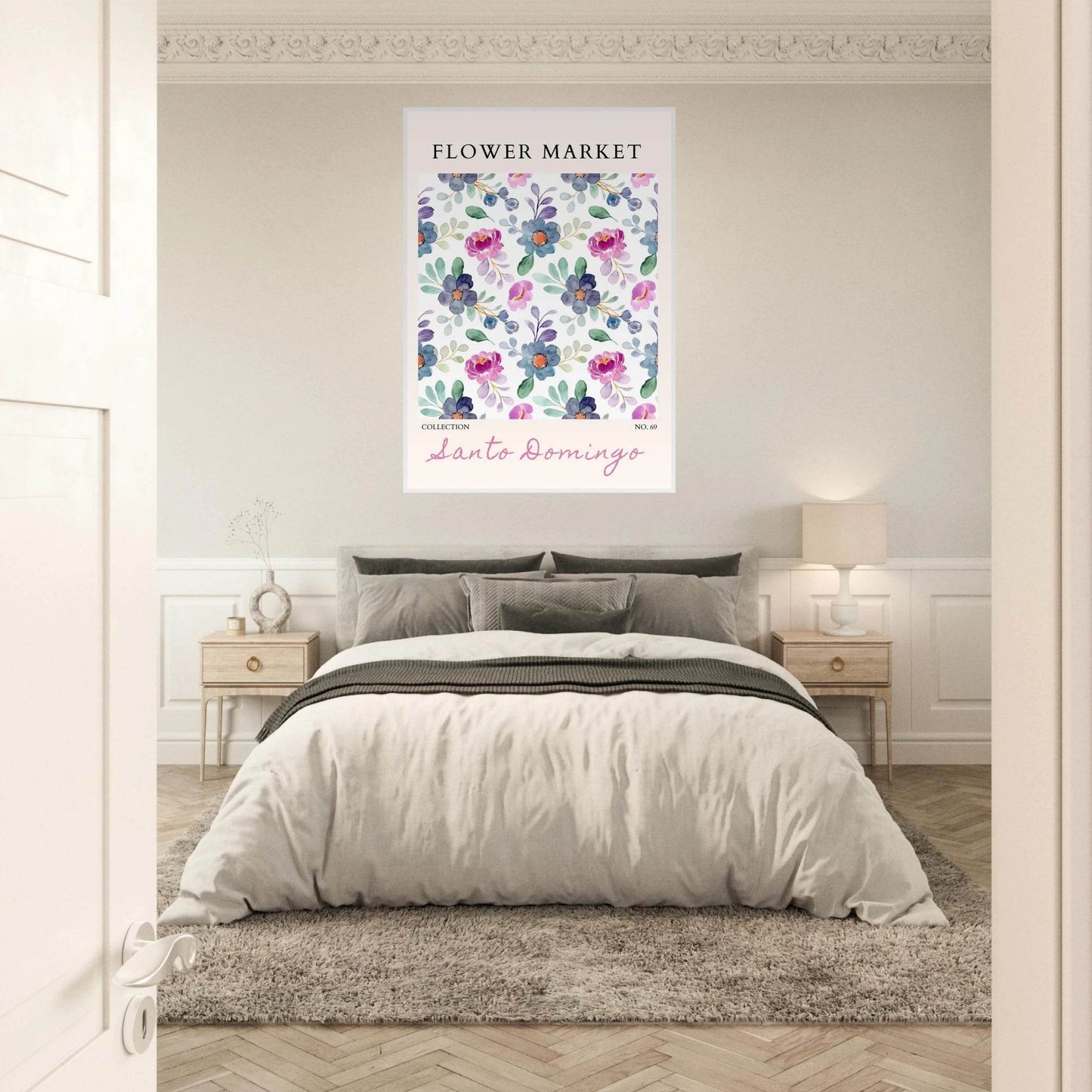 Santo Domingo Flower Market Watercolor Floral Ready-to-Hang - Wall Art - Vibrantwalls