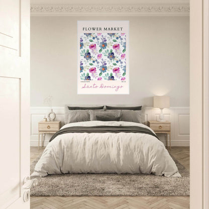 Santo Domingo Flower Market Watercolor Floral Ready-to-Hang - Wall Art - Vibrantwalls