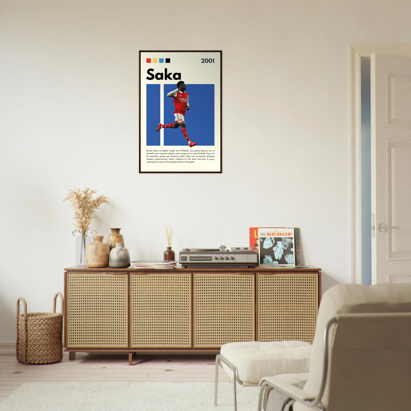Bukayo Saka Arsenal Framed Poster – Modern Football Art Print for Gooners Vibrantwalls