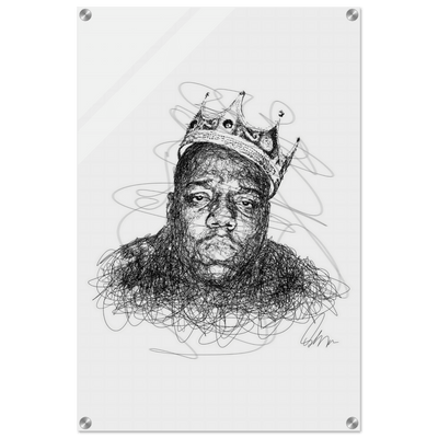 Notorious B.I.G. Scribble Art Acrylic Print – Iconic, Modern, Durable Wall Decor for Any Space - Vibrantwalls