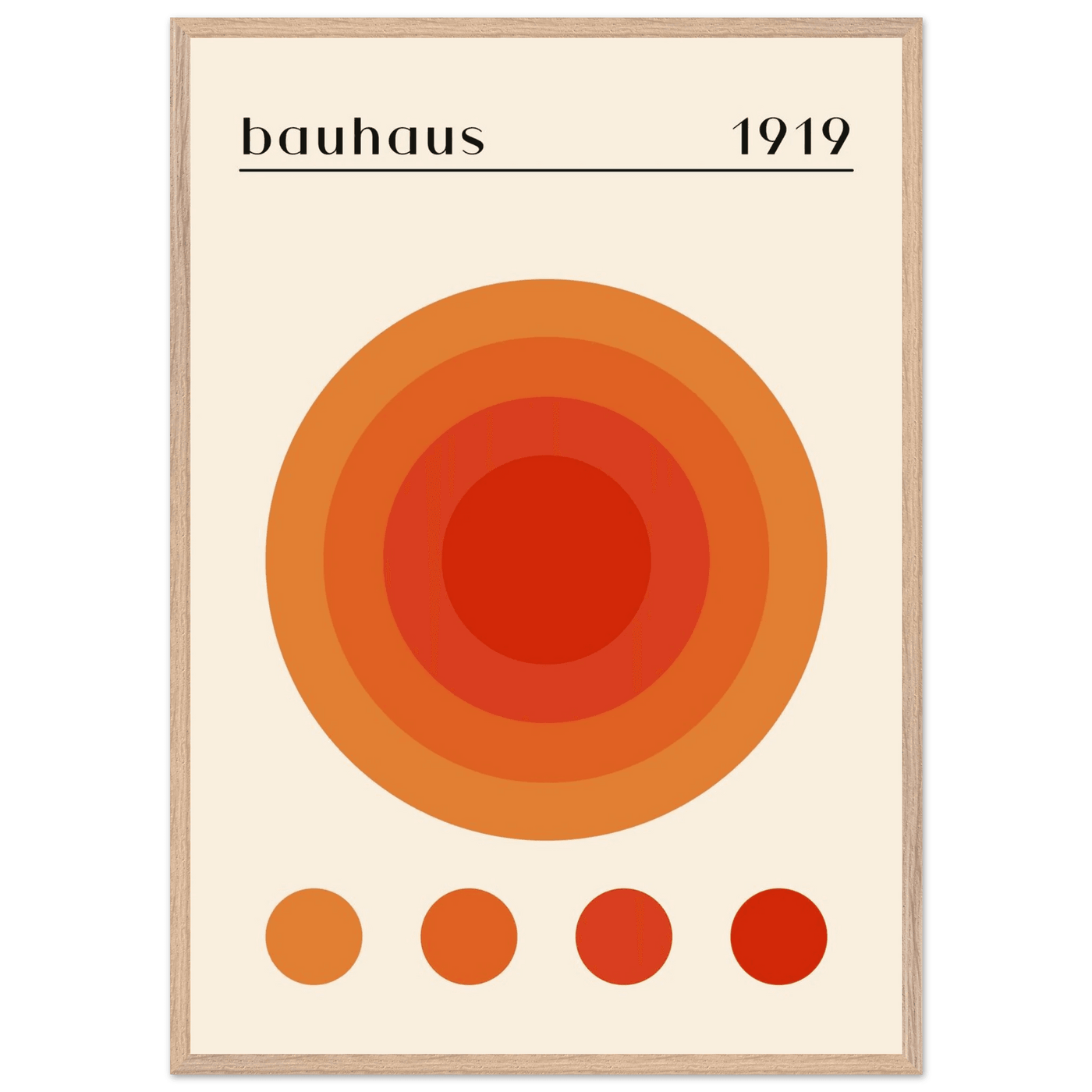 Bauhaus 1919 Orange & Red Circles - Vibrantwalls