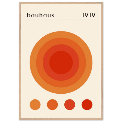 Bauhaus 1919 Orange & Red Circles - Vibrantwalls