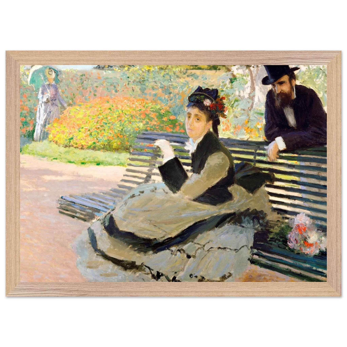 Camille Monet Garden Bench Art – Exquisite Artwork for Garden Lovers - Vibrantwalls