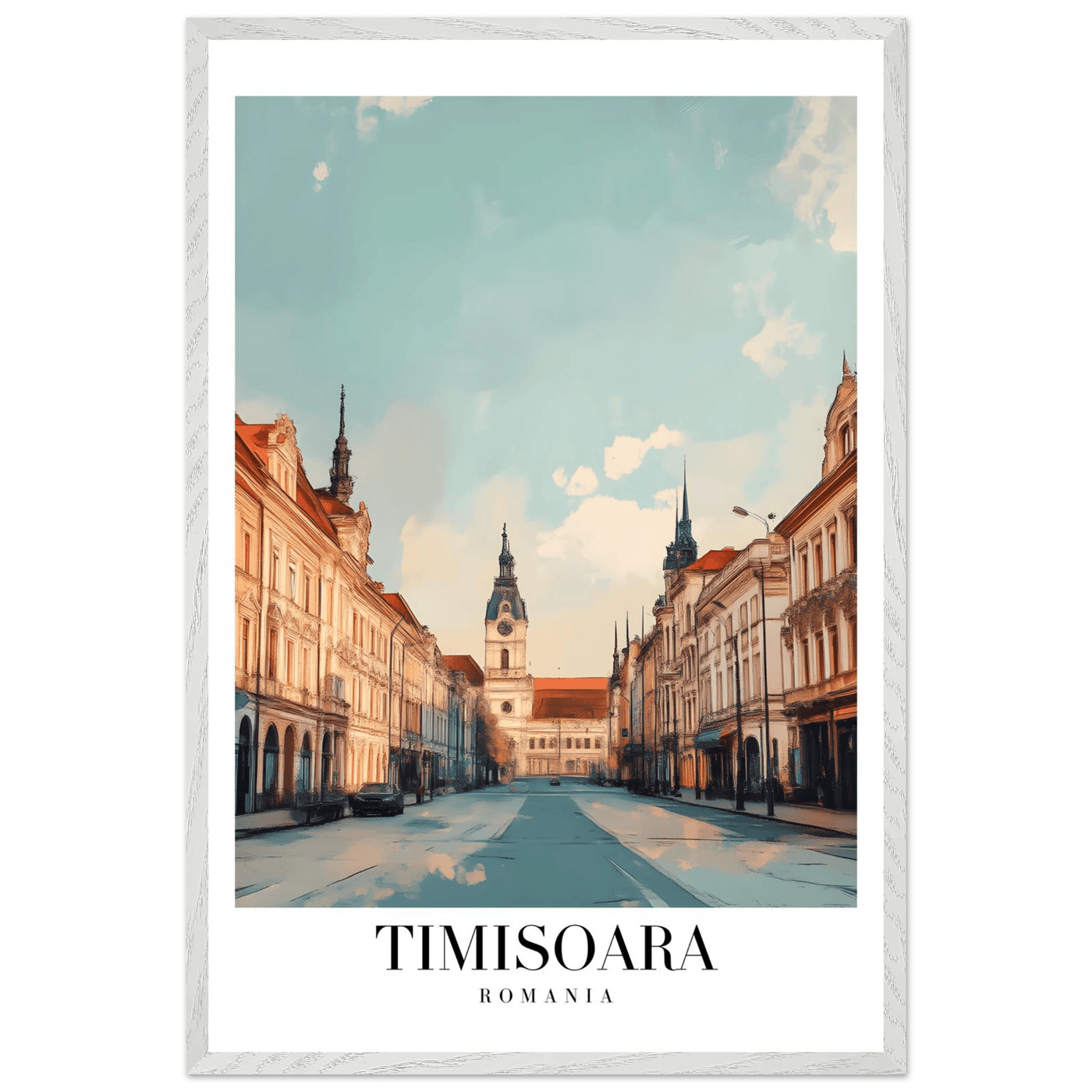 Timisoara Romania Framed Poster – Vintage Cityscape Wall Art with Wooden Frame - Vibrantwalls
