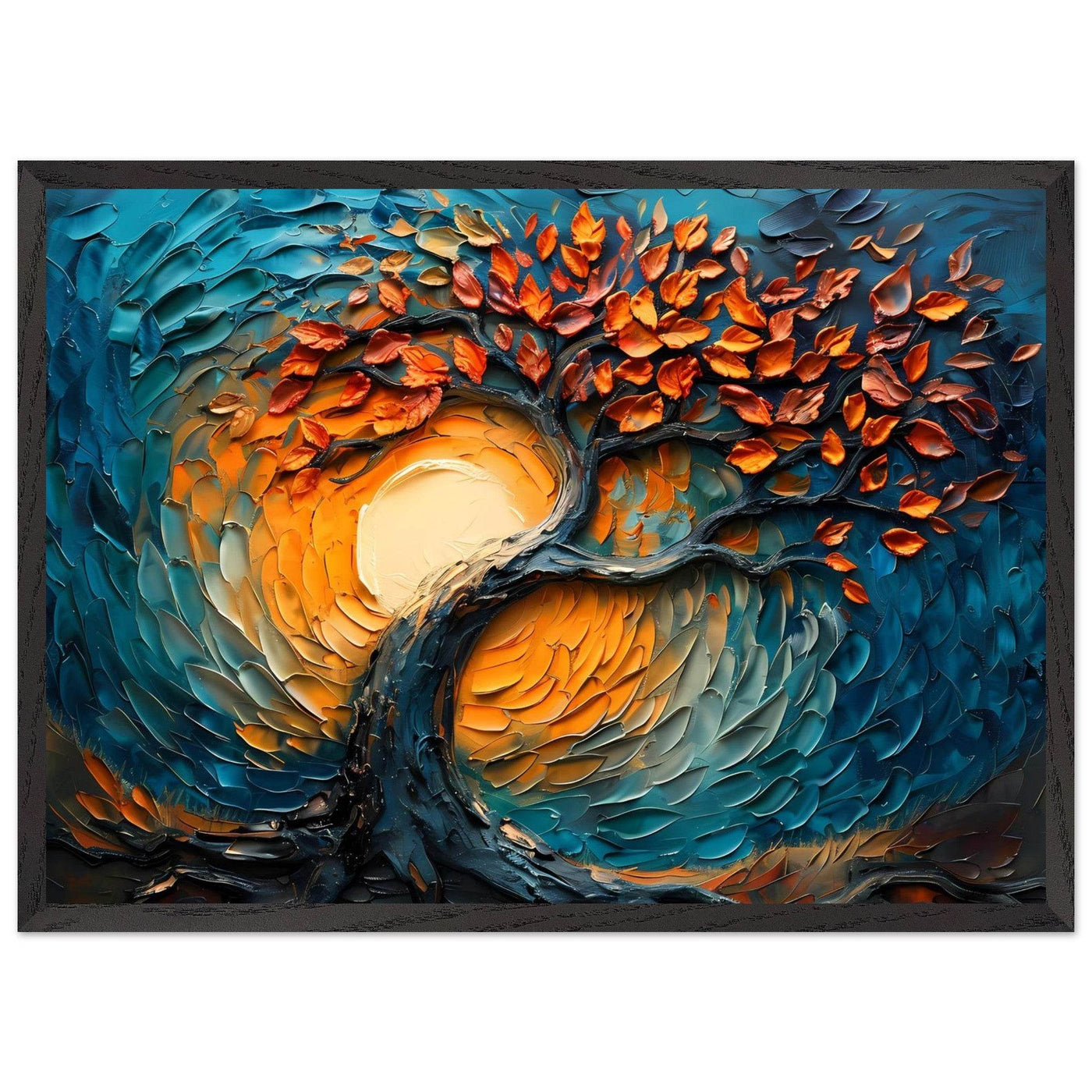Palette Knife Tree of Life Framed - Vibrantwalls