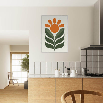 Boho Sun Leaves Nature Abstract Wall Art - Vibrantwalls