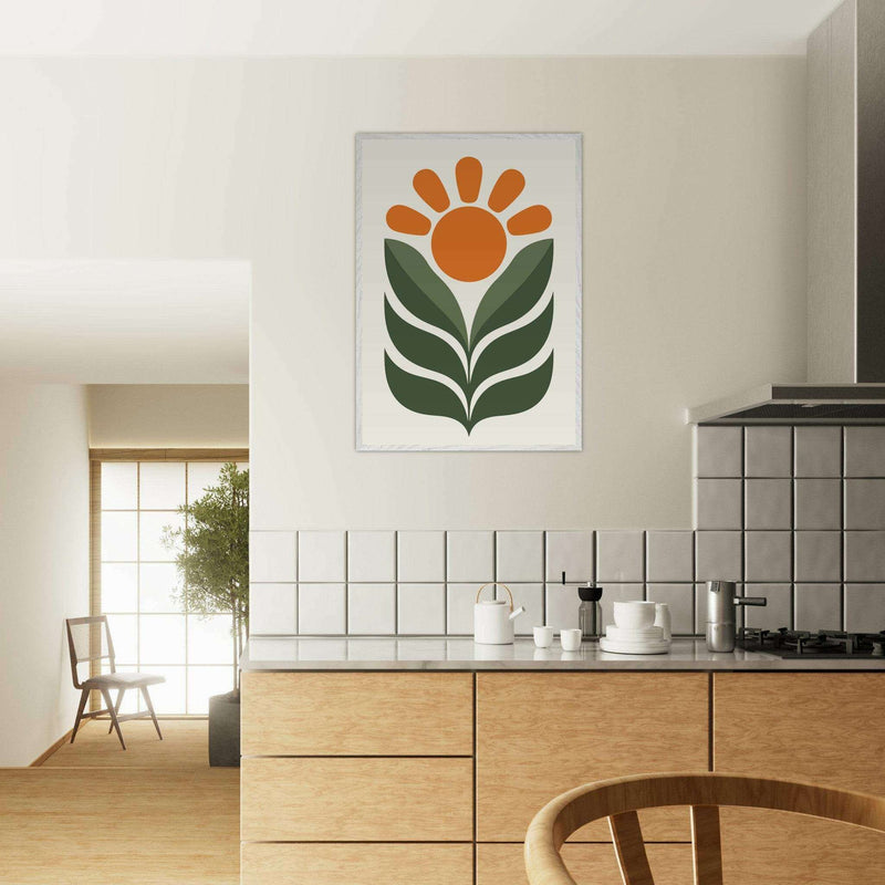 Boho Sun Leaves Nature Abstract Wall Art - Vibrantwalls