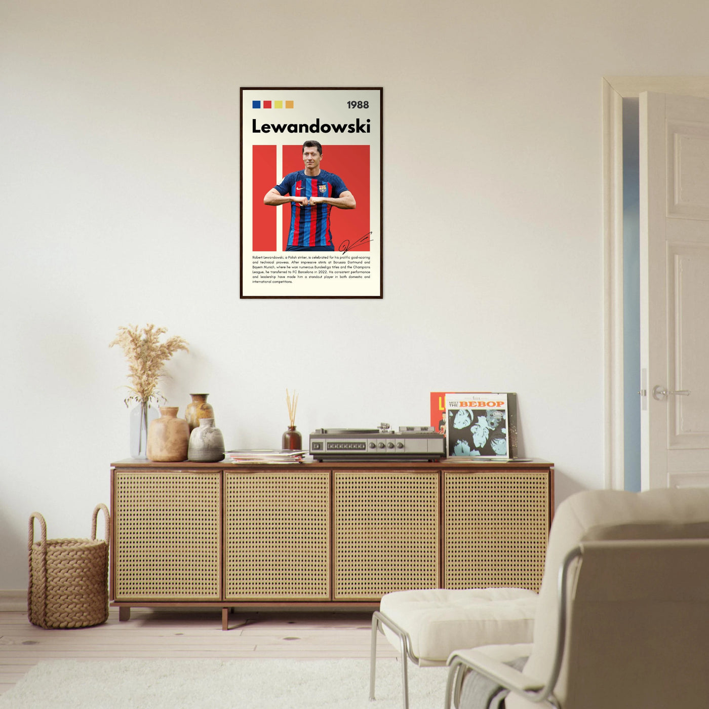Robert Lewandowski FC Barcelona Framed Football Poster Vibrantwalls