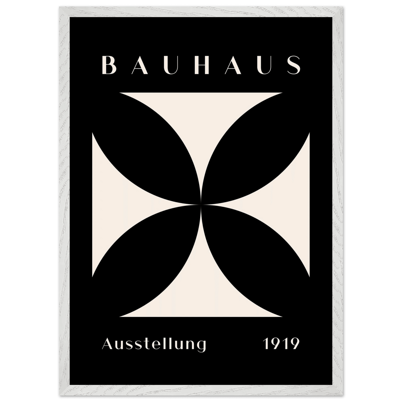 Bauhaus Ausstellung 1919 Black & Cream Minimalist - Vibrantwalls