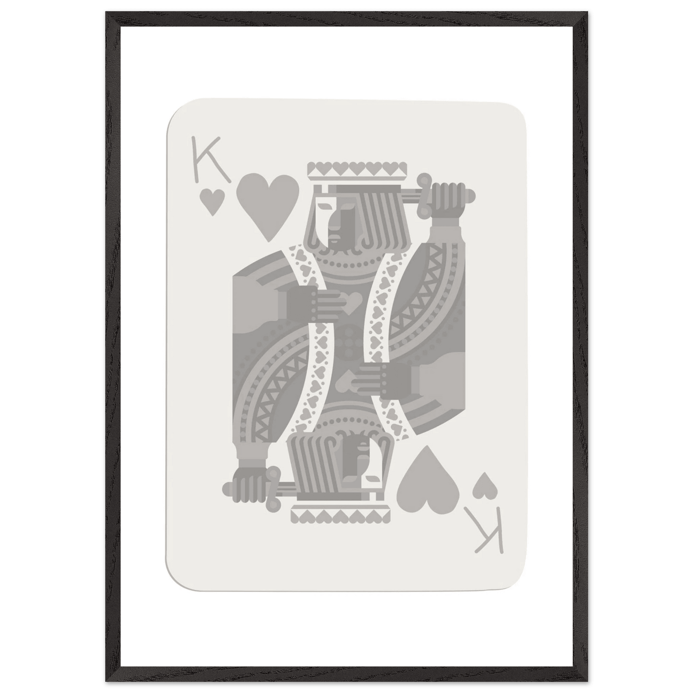 King of Hearts Poker Card Print - Modern Art Framed Poster, Eco-Friendly Wood Frame in Your Choice of Finish - Vibrantwalls
