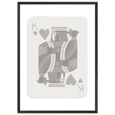 King of Hearts Poker Card Print - Modern Art Framed Poster, Eco-Friendly Wood Frame in Your Choice of Finish - Vibrantwalls