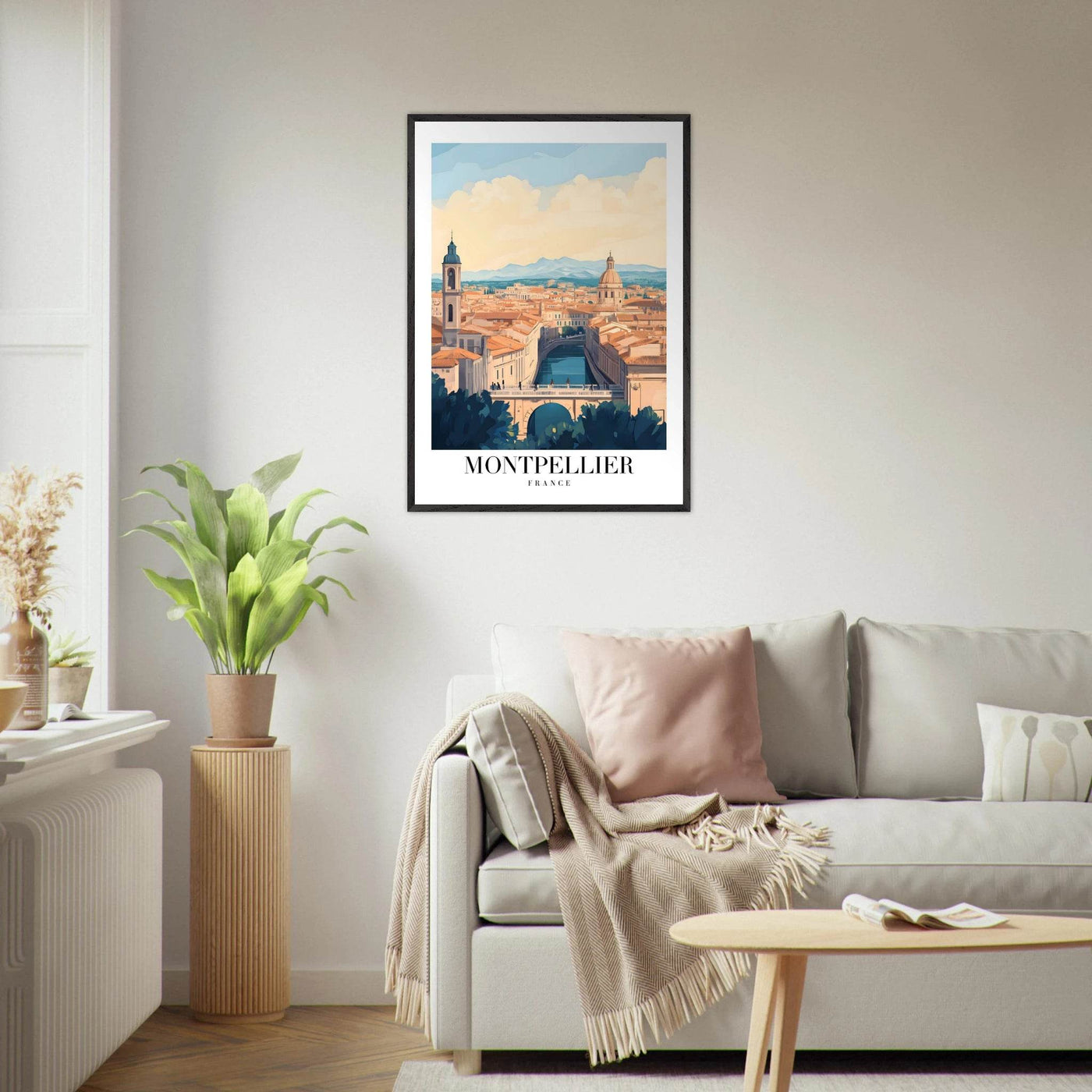 Montpellier France Framed Poster – Vintage Travel Wall Art with Wooden Frame - Vibrantwalls
