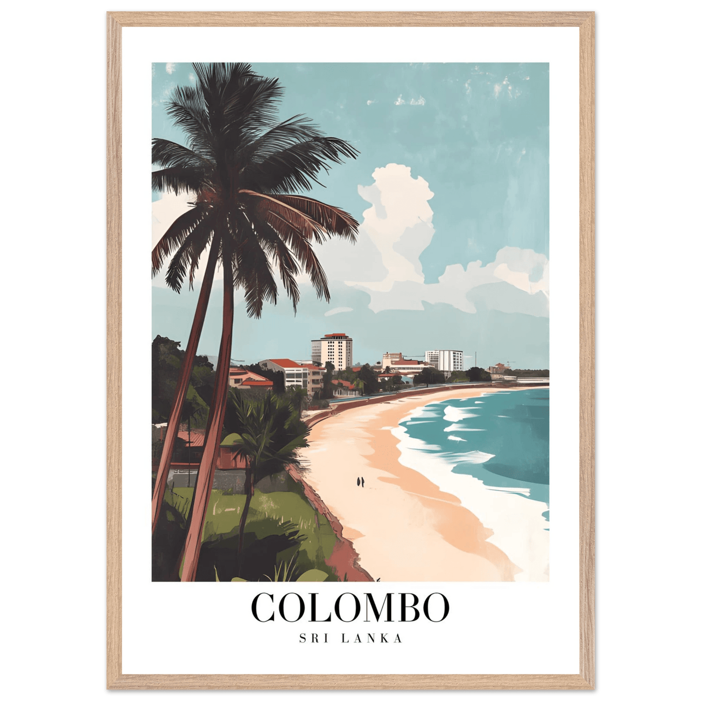 Colombo Sri Lanka Framed Poster – Vintage Coastal Art with Wooden Frame in Multiple Sizes & Finishes - Vibrantwalls