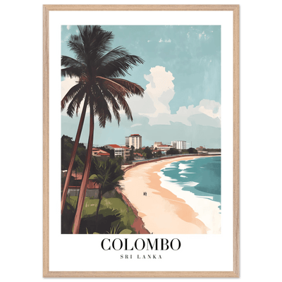 Colombo Sri Lanka Framed Poster – Vintage Coastal Art with Wooden Frame in Multiple Sizes & Finishes - Vibrantwalls
