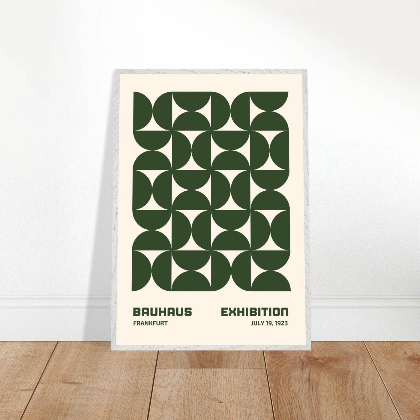 Bauhaus Forest Green & Cream Modern - Vibrantwalls