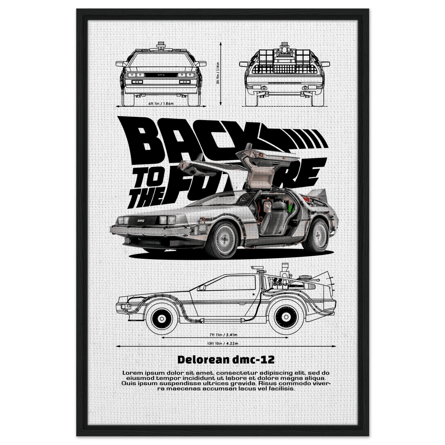Back to the Future DeLorean 1980s Movie Canvas - Wall Art - Vibrantwalls