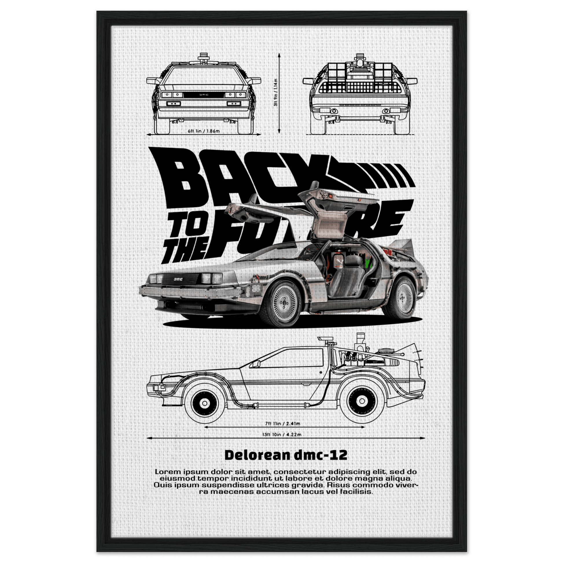 Back to the Future DeLorean 1980s Movie Canvas - Wall Art - Vibrantwalls