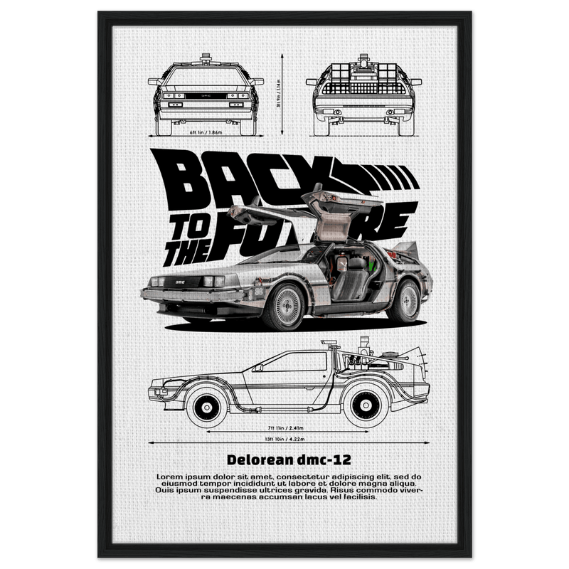 Back to the Future DeLorean 1980s Movie Canvas - Wall Art - Vibrantwalls