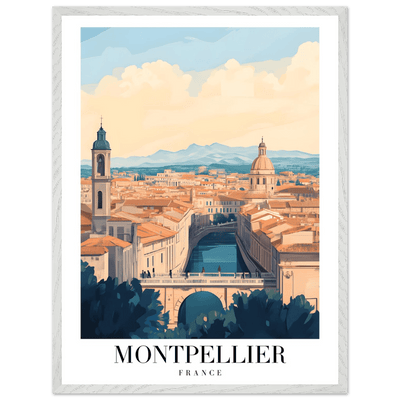 Montpellier France Framed Poster – Vintage Travel Wall Art with Wooden Frame - Vibrantwalls