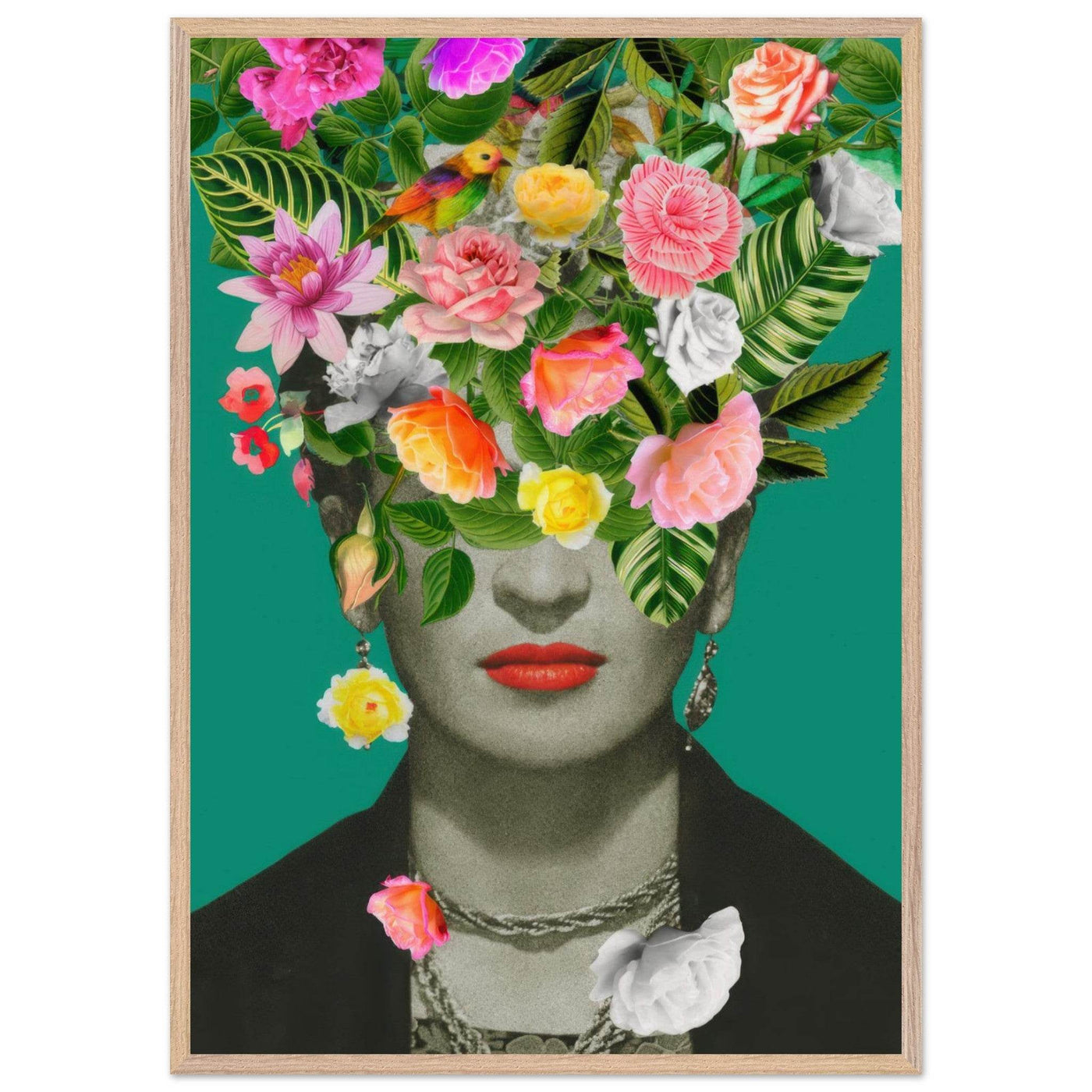 Floral Frida Artwork - Vibrant and Inspiring Home Decor - Vibrantwalls