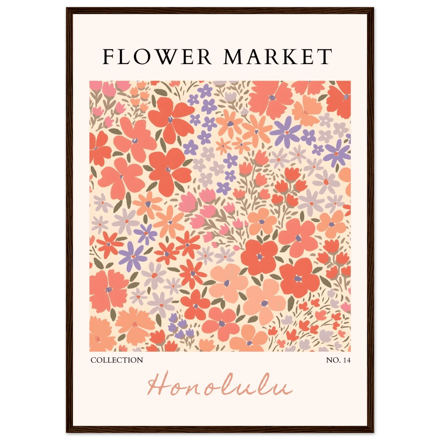 Flower Market Honolulu Framed Poster – Vibrant Floral Art Print | Ready-to-Hang Wall Decor - Vibrantwalls
