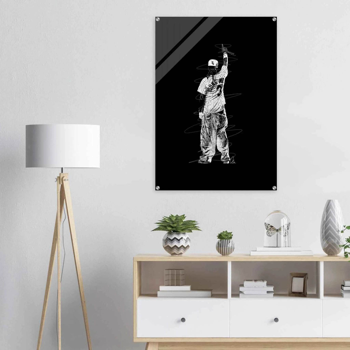 Iconic McGregor Black & White Sketch Acrylic Print – Modern Sports Art in Multiple Sizes - Vibrantwalls